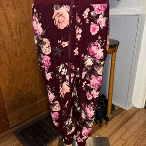 Stella Tweed pink floral drawstring joggers